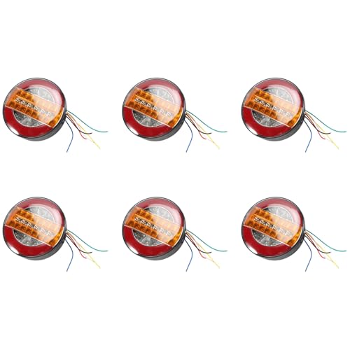 Feu de freinage camion 24V LED rond hamburger 4 pouces pour remorque de bateau lot de 6