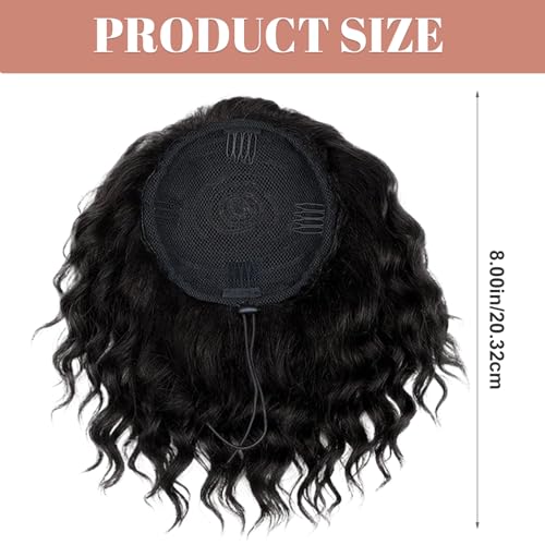 Cola de caballo rizada ajustable para solucionar el cabello fino con red transpirable 7