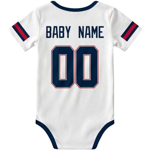 Image of KREDE Baby Clothes Custom Name Bodysuit for Baby Boy Gifts | Short Sleeves Bodysuit with Custom Number Name