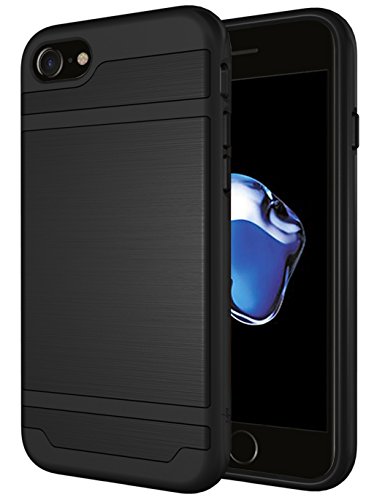 iPhone 7 Plus Case, LK [Moxie Series] Shock Absorption Hybrid Armor Defender Protective Case Cover for Apple iPhone 7 Plus (Black)