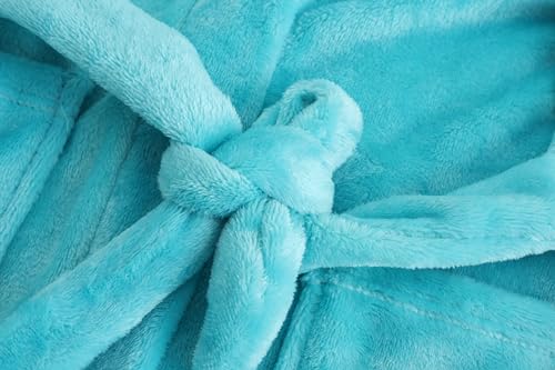 Image of Girls Fleece Robe Boys Hooded Bathrobe Soft Flannel Robe For Kids