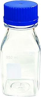 United Scientificâ„¢ 500mL Platic Reagent Bottle, 12-Pack Laboratory Chemical Storage, Clear Graduated PET Plastic Leakproof Bottles