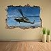 Adesivi murali vista 3D Adesivi murali militari elicottero dell'aeronautica Militare Decalcomanie murali Camera dei bambini Decorazione della casa-50CMx70CM