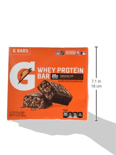 Gatorade Whey Protein Recover Bars, Chocolate Chip, 2.8 Ounce (6 Count) #TOP3