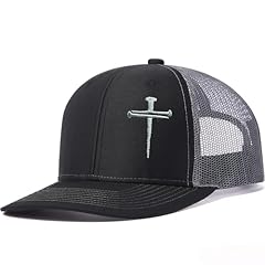 3 Nails Cross Trucker Hat Black Gray