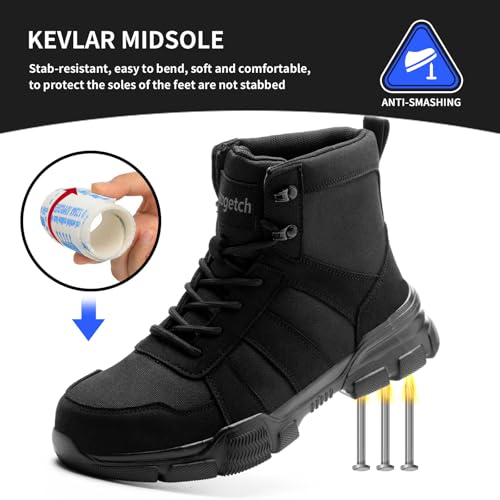 Nasogetch Mens Work Boots Steel Toe Boots for Men Women Comfortable Lightweight Indestructible Shoes Non-Slip Construction Boots Safety3