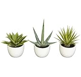 Nearly Natural 4769 Southwest Collection Agave Plant, Green, Set of 3