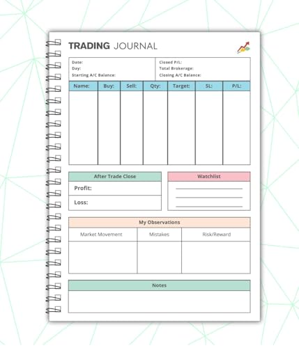 Image of TimeWise Stock Market Trading Journal A5 Size Notebook Day Trade Log Journal Unruled 140 Pages (Multicolor)