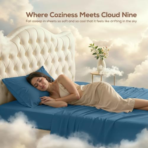 Image of Utopia Bedding Twin Sheet Set - 3 Piece Bed Sheets for Twin Size Bed, Soft and Breathable Microfiber, Includes 1 Fitted Sheet, 1 Flat Sheet and 1 Pillowcase - Oeko Tex (Dusk Blue)
