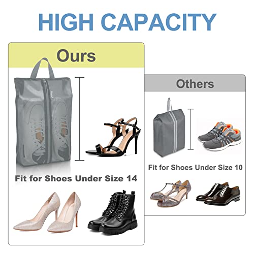 Shoe Bags For Travel, 3 Pack Xx-Large Waterproof Shoe Bags For Women & Men, Translucent Design Protable Shoe Organizer Bag For Packing With Sturdy Zipper(Grey) #TOP2