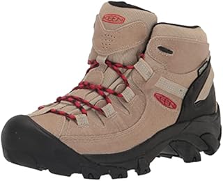 KEEN Men's Targhee 2 Mid Height Waterproof Hiking Boots, Safari/Red Carpet, 10.5