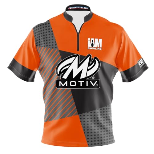 Logo Infusion I AM Bowling Jersey Short Sleeve Sash Collar 2195-MT Made in USA Motiv (US, Alpha, Medium, Regular, Regular, Multi)