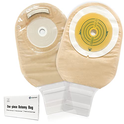Ceeport 20 Pcs Colostomy Bags, Ostomy Supplies, One Piece Drainable Ostomy Drain Pouch For Ileostomy Stoma Care, Odor Resistant, Cut-To-Fit, Max 2 1/2" #TOP12