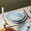 Stone Lain Baskerville 12-Piece Dinnerware Set Stoneware, Light Blue