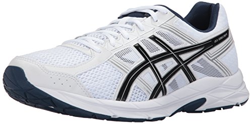 ASICS Men's Mens Gel-Contend 4 Athletic Shoe, White/Black/Insignia Blue, 10 Medium US