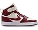 Nike, Unisex Kids, Court Borough Mid 2 (Little Kid), Soft Pearl/Dark Team Red, 1 Little Kid, Medium