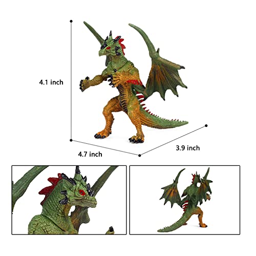 Hiawbon 3.9 Inch Dragon Figurines Realistic Mini Plastic Flying Dragon Models Small Hand Painted Monster Dragon Figure For Halloween Christmas Birthday Party Favor Prize ,Pack Of 9 #TOP3