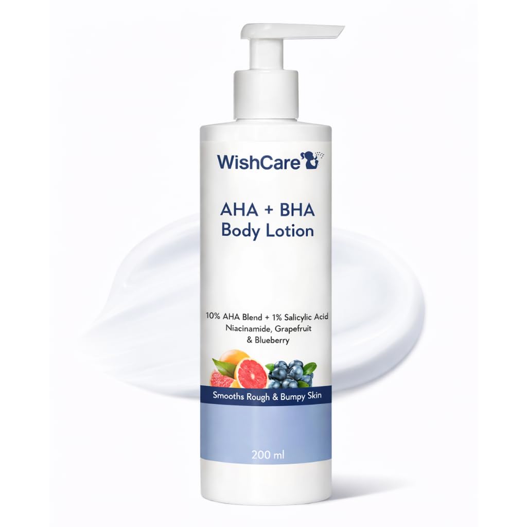 10% AHA + 1% BHA Body Lotion for Men & Women | Body lotion for dry skin | Detans, Smooths Rough & Bumpy Skin | 200ml