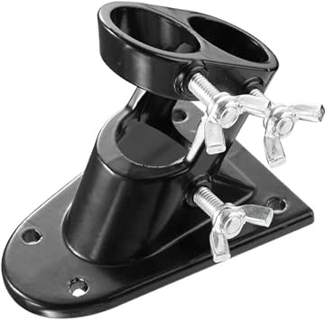 Flag Pole Holder, FlagPole Mount Bracket, Heavy Duty House Flag Pole Holder Bracket, Stainless Steel Hardware - Durable and Rustproof - 1" Diameter Black-1Pack