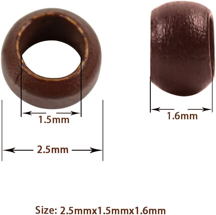 500 Pcs 2.5mm Nano Beads Micro Links Copper Nano Rings Hair Beads for Hair Extensions (Brown), 2.5mm (500 Pcs) - Image 4