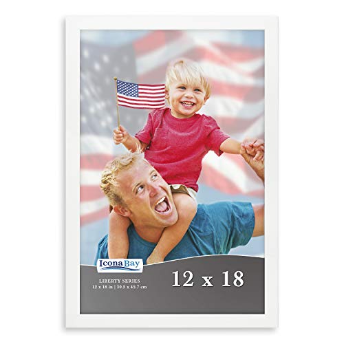 Icona Bay 12x18 White Frame, Sturdy Wood Composite Frame (not