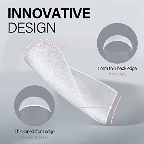 AILLSA Pontas de unha de caixão curto – 450 peças de pontas de unha de gel macio fosco atualizadas s