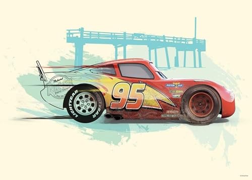 Komar Disney Cars Flash McQueen Décoration murale pour chambre d'enfant 70 x 50 cm (sans cadre), coloré