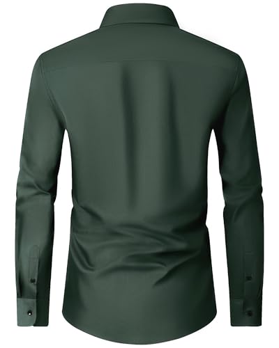 Image of Alimens & Gentle Men's Dress Shirts Long Sleeve Wrinkle Free Stretch Business Casual Wedding Button Down Shirt