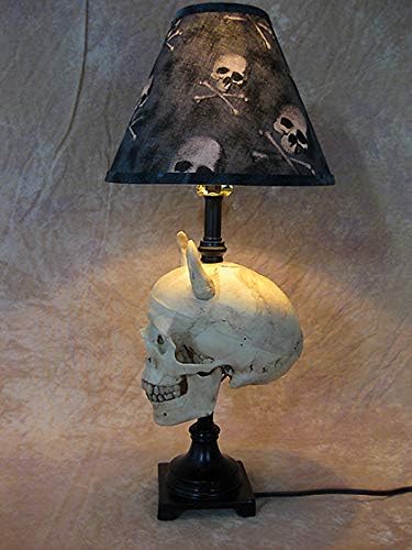 Desk Lamp with Devil Skull and Bone Shade