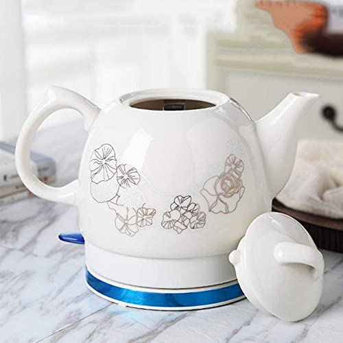 Tetera Eléctrica Cerámica Clásica Vintage 1L Blanca