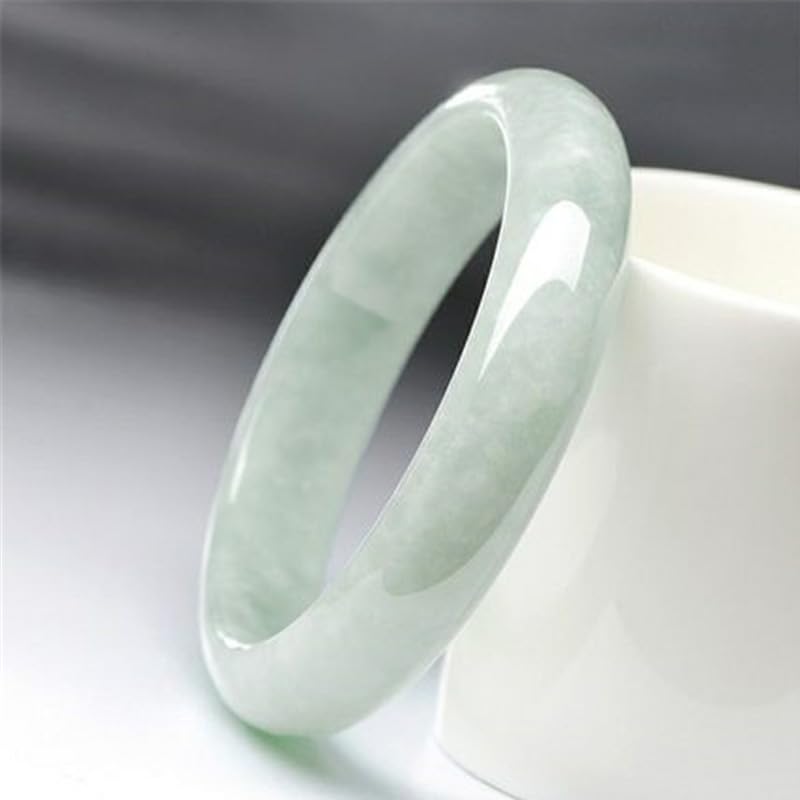 Image of Women's Cyan Jade Bracelet | Hand-Carved Classic Fashion Accessory | Genuine Jade Stone Bangle