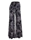 Made By Johnny WB1060 Womens Chic Tie Dye Palazzo Pants M Black