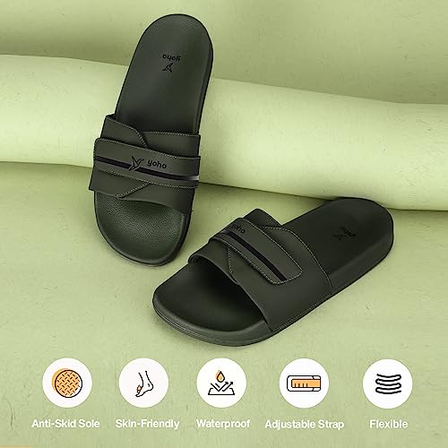 Image of YOHO Drystep Sliders for Men | Waterproof Monsoon Footwear & Rainy Sandals | Skin Friendly Adjustable Strap