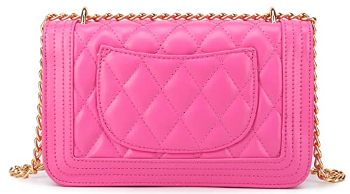 lola mae Crossbody Bags for Women Fashion Quilted Shoulder purse with Convertible Chain Strap Classic Satchel Handbag4