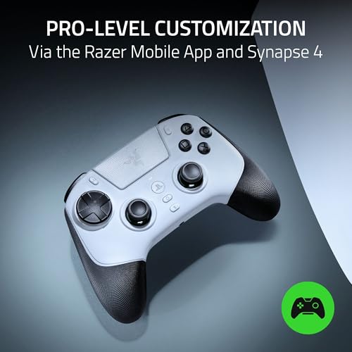 Razer Raiju V3 Pro Wireless Esports Controller – Officially Licensed for PlayStation, Lag-free Esports Grade Performance, 6 Remappable Buttons, TMR Thumbsticks, Fast Triggers, for PS5 & PC – White by Razer - Image 4