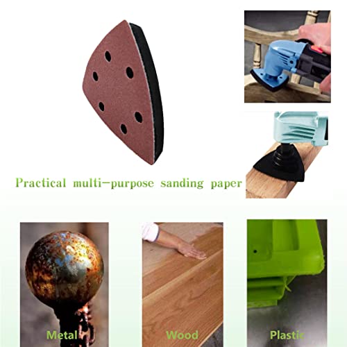 104Pcs Oscillating Tool Detail Sanding Pads Kit, 100Pcs Triangular Sanding Padpapers, 4Pcs Triangle Sanding Pads For Plaster/Wood Other Surfaces Polish Sanding #TOP4