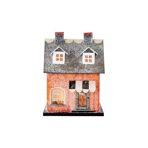 Halloween Spell Bindery Haunted House Decoration with Battery-Powered Light –