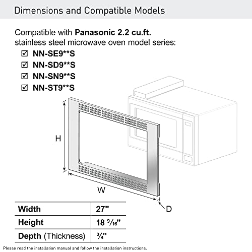 Panasonic NN-TK922SS 27-inch Trim Kit for 2.2 cu ft Microwave Ovens, 27 inch, Stainless Steel by Panasonic - Image 3