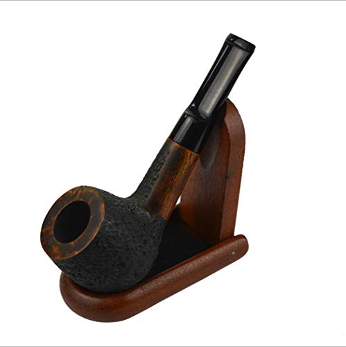 LHFJ Tobacco Smoking Pipe Brial Wood Smoking Pipe Handmade Straight Pipe Pockmark Surface With Smoking Accessories