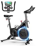 Lacuffy Exercise Bike Indoor Cycling Bike 136 kg Weight Capacity Magnetic Stationary Bike Fitness Spin Bike with LCD Display and APP for Home