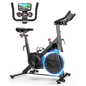 Exercise Bike Indoor Cycling Bike 136 kg Weight Capacity Magnetic Stationary Bike Fitness Spin Bike with LCD Display and APP for Home