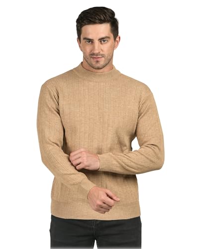 Image of Men Woolen Round Neck Solid Striped Design Pullover Heavy Rainbow Fabric Winter Wear Pure Wool Cardigan for Men Fully Warm Pullover Free Sizes