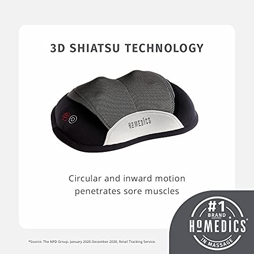 Homedics 3D Shiatsu Full-Body Massager With Therapeutic Vibration, Soothing Heat With Deep-Kneading Massage Helps Release Tension In Neck, Back, Shoulders, Lightweight For Home, Office, Travel #TOP1
