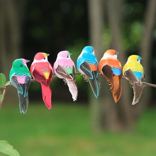 12pcs Artificial Spring Birds Clip on Colorful Bird for…