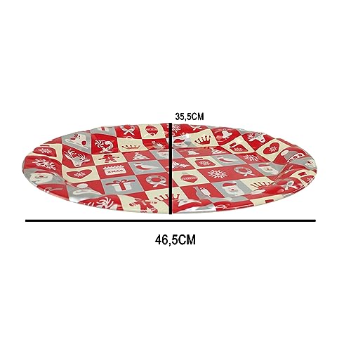 Bandeja Natal Natalino Mesa Ceia Reuniao Festa Familia Fim de Ano Decoraçao Papai Noel Flocos de Nev