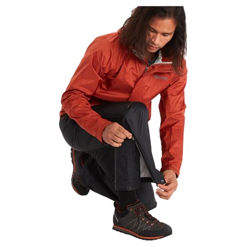 Marmot Herren PreCip Eco Full Zip Pant, wasserdichte Regenhose, Winddichte Wanderhose, atmungsaktive Regenkleidung zum Wandern und Trekking, Black, L