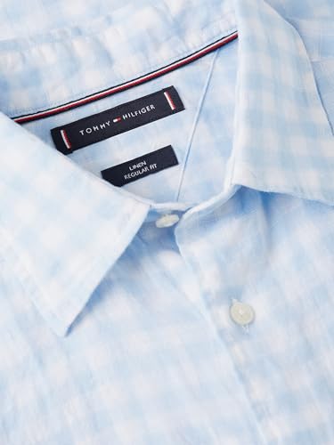 Image of Tommy Hilfiger Men's Long Sleeve Casual Linen Button Down Shirts in Regular Fit