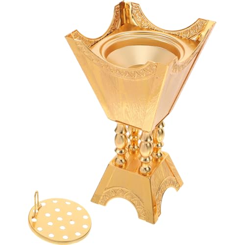 Brûleur parfum bakhoor en métal doré et diffuseur oriental maison