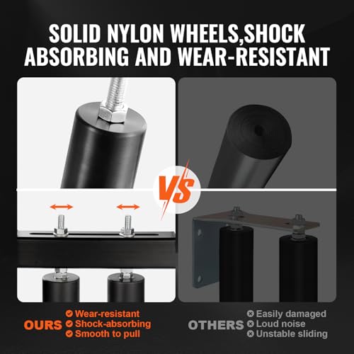 VEVOR Sliding Gate Kit, 6” Rolling Gate Hardware Kit with T-Bracket, Universal Adjustable Sliding Gate Rollers, Heavy Duty Black Sliding Gate Guide Roller for Sliding Gates and Rolling Door - Image 3