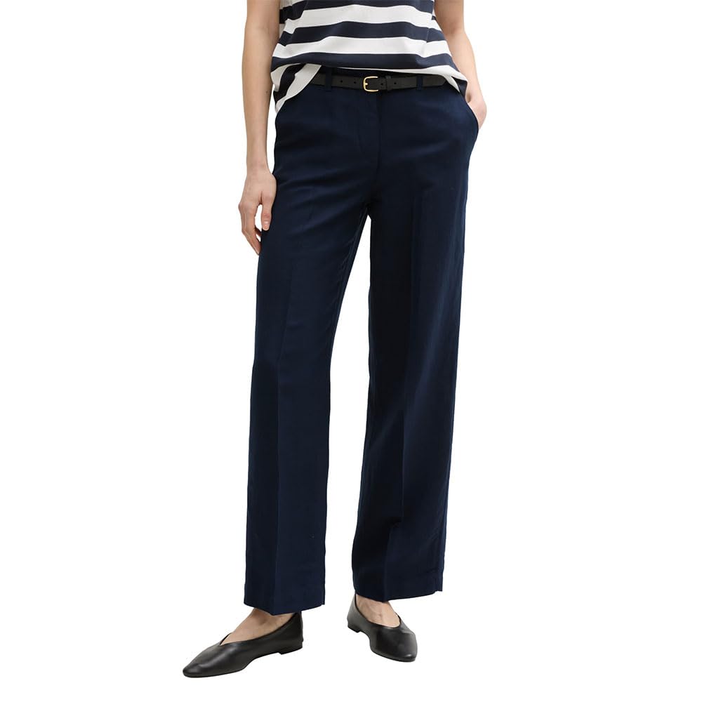 Tom Tailor Damen TTLEA Wide Leg Hose mit Leinenanteil
